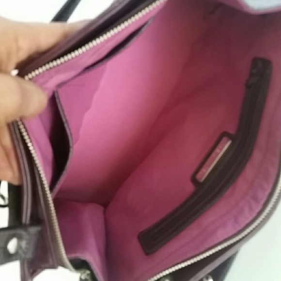 EXPRESS Purple Wine Satchel Attaché Handle Bag - Picture 5 of 8